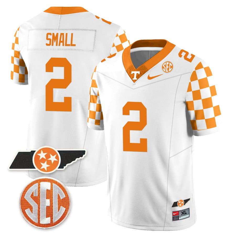 Men Tennessee Volunteers #2 Small White 2024 Nike Checkerboard & Alternate NCAA Jersey->ncaa teams->NCAA Jersey